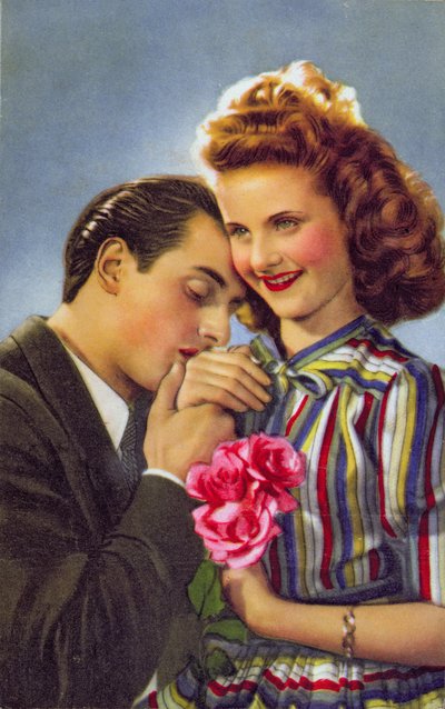 Coppia con rose, c.1930 da French School