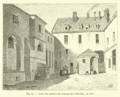 Corte delle cucine del convento dei Celestini, nel 1845 da French School