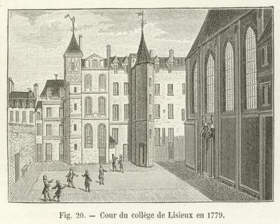 Cortile del collegio di Lisieux nel 1779 da French School
