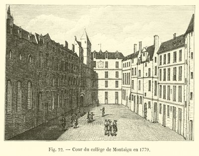 Cortile del collegio di Montaigu nel 1779 da French School
