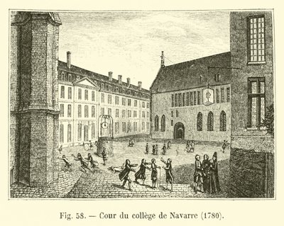 Cortile del collegio di Navarre, 1780 da French School