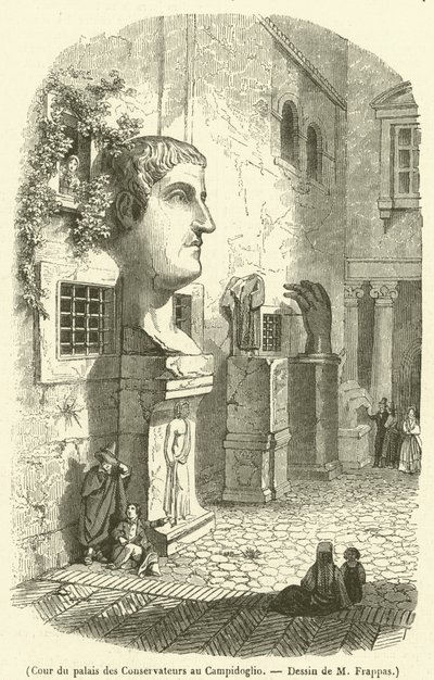 Corte del palazzo dei Conservatori al Campidoglio da French School