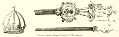 Corona, Scettro e mano di giustizia di Carlo Magno da French School