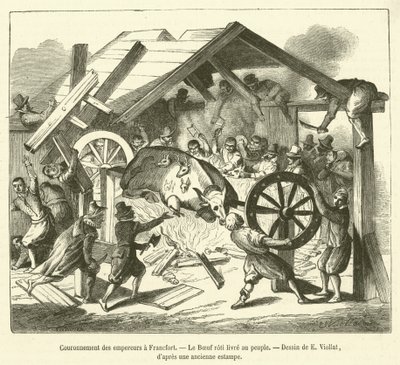 Incoronazione degli imperatori a Francoforte, Il bue arrosto consegnato al popolo da French School