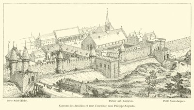 Convento dei Giacobini e muro di cinta sotto Filippo Augusto da French School