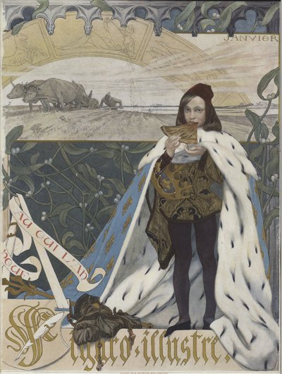 Copertina di Figaro Illustre, gennaio 1898 da French School