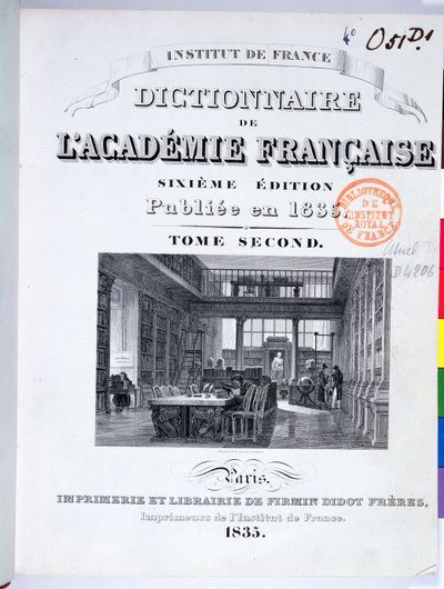 Copertina del Dictionnaire de l
