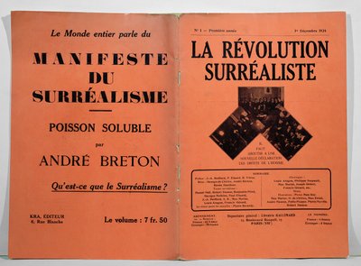 Copertina del primo numero della rivista La Revolution Surrealiste, 1 dicembre 1924 da French School