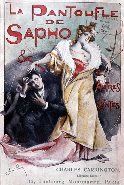 Copertina del romanzo popolare "La pantofola di Saffo e altre storie", ed. Carrington, Parigi, fine XIX secolo - B.N. da French School