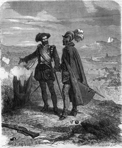 Crillon e Maximilien de Béthune, duca di Sully, statista e consigliere francese di Enrico IV, durante l