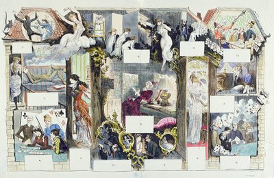 Sezione trasversale di una casa parigina, illustrazione da La Vie Parisienne, c.1875 da French School