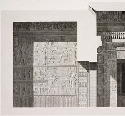 Sezione trasversale del Piccolo Tempio Meridionale, dettaglio, Complesso del Tempio di Karnak, Tebe, Luxor, Egitto da French School