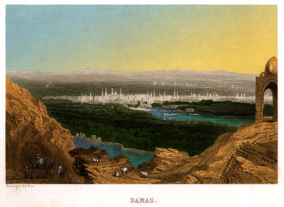 Damasco in Siria (incisione, ca. 1850) da French School
