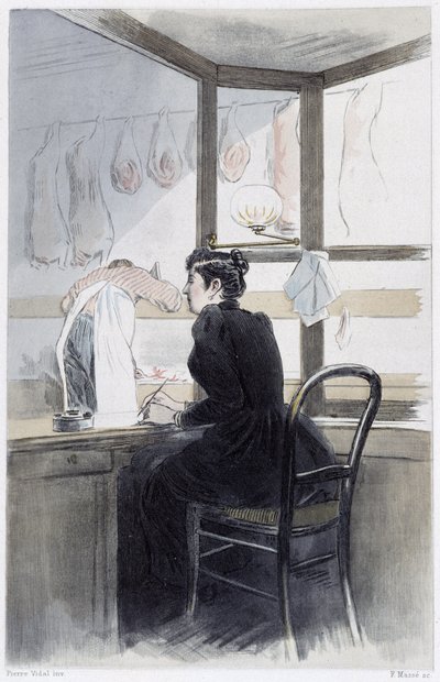 Dame de caisse (chez le boucher) - in “La femme à Paris” da French School
