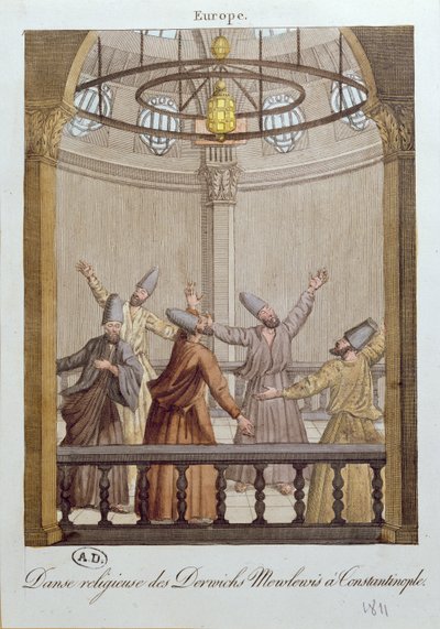 Danza dei dervisci Mewlewi a Costantinopoli, 1811 da French School