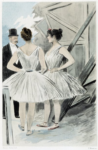 Ballerini dietro le quinte del teatro - in "I nostri contemporanei" di Octave Uzanne da French School