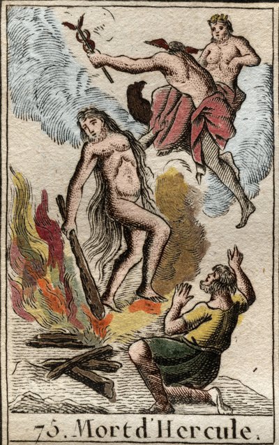 Morte e apoteosi di Ercole. Da "Mitologia della gioventù" di Pierre Blanchard 1803. da French School