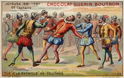 Morte di Anne, Duca di Joyeuse, alla Battaglia di Coutras da French School