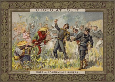 Morte di Henri Rivière, ufficiale navale francese, Tonchino, 1883 da French School