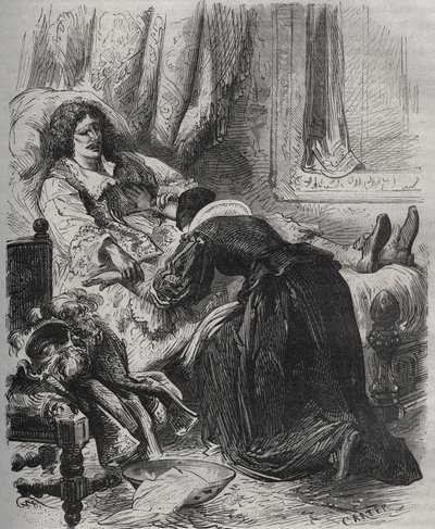 Morte di Jean Baptiste (Jean-Baptiste) Poquelin, detto Molière (1622-1673), 17 febbraio da French School