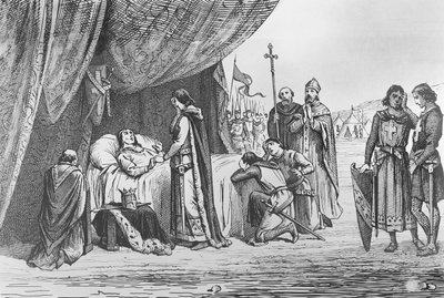 Morte di Luigi IX nel 1270 (incisione) da French School