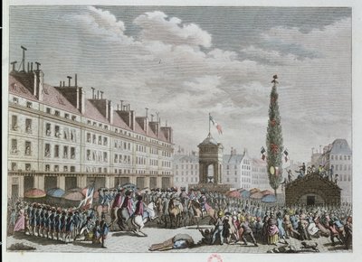 Dichiarazione della Costituzione, Place des Innocents, Parigi, settembre 1791, 1791 da French School