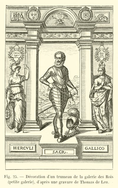 Decorazione di un trumeau della galleria dei Re, piccola galleria, secondo un