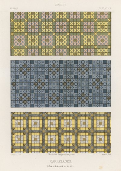 Piastrelle decorative della Francia del XV secolo da French School