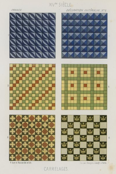 Piastrelle decorative del XIV secolo da French School
