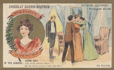 Delphine Gay moglie di Girardin (1804-1855), scrittrice e giornalista francese, autrice di “La gioia fa paura”, commedia in un atto e prosa (1855) da French School