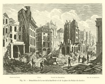 Demolizione della rue de la Barillerie e della place du Palais-de-Justice da French School