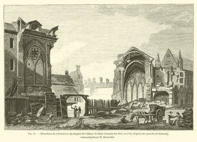 Demolizione del refettorio e del capitolo dell