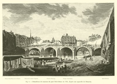 Demolizioni delle case del ponte Notre-Dame nel 1786, secondo un acquerello di Demachy da French School