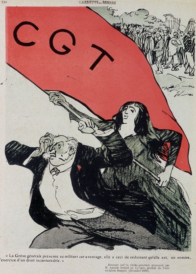 Dimostrazione e bandiera della CGT - in "L