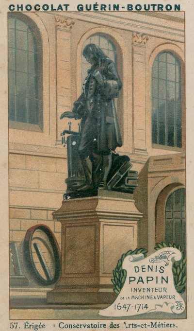Denis Papin, Inventore della Macchina a Vapore, 1647-1714, eretta al Conservatoire des Arts-et-Métiers da French School