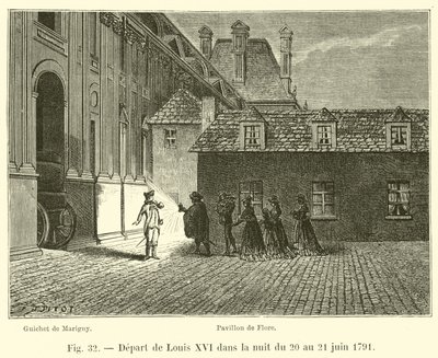 Partenza di Luigi XVI nella notte tra il 20 e il 21 giugno 1791 da French School