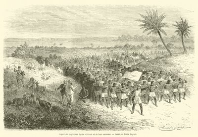 Partenza dei capitani Speke e Grant e della loro carovana da French School