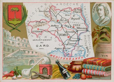 Dipartimento del Gard nel sud della Francia da French School