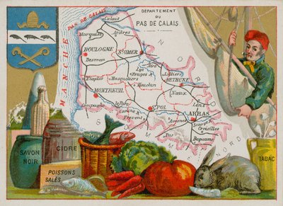 Dipartimento del Passo di Calais nel nord della Francia da French School