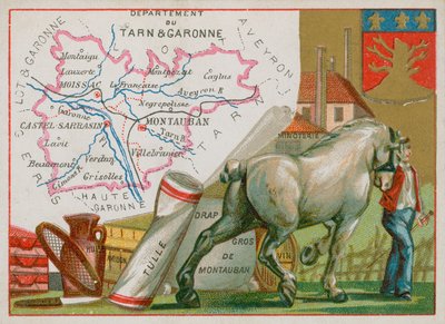 Dipartimento del Tarn e Garonna nel sud-ovest della Francia da French School
