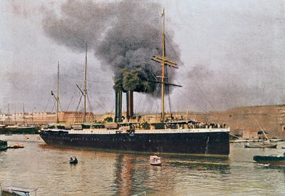 Partenza di una nave delle Messageries Maritimes da Marsiglia, inizio XX secolo da French School