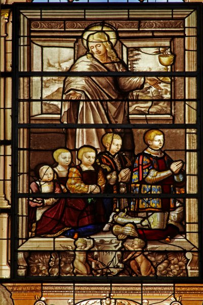 Raffigurazione di San Giovanni e cinque dei figli di Anne de Montmorency da French School