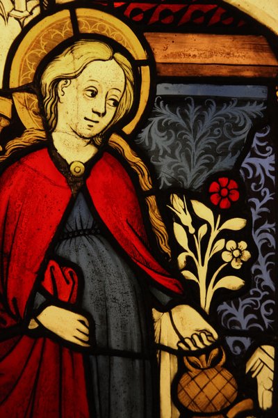 Raffigurante un dettaglio della Vergine Maria all