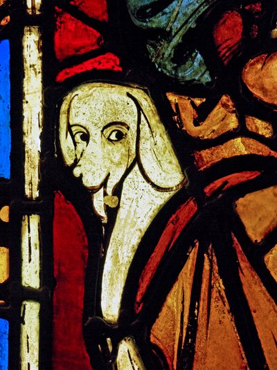 Un cane - nel pannello di San Paolo dalla Chapelle du Chateau, Rouen? da French School