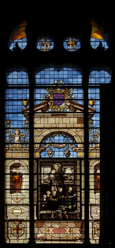 Raffigurazione della finestra sud nella cappella del Castello di Chantilly da French School
