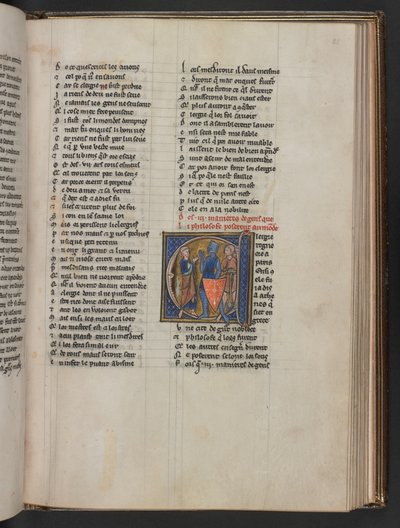 Des III manieres de gens que li philosophe poserent au monde, da Aldobrandino di Siena, Le Régime du corps; Gautier di Metz, L