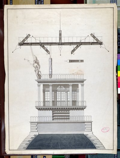 Progetto per una stazione telegrafica Chappe per una delle cupole del Louvre, Parigi, inizio XIX secolo da French School