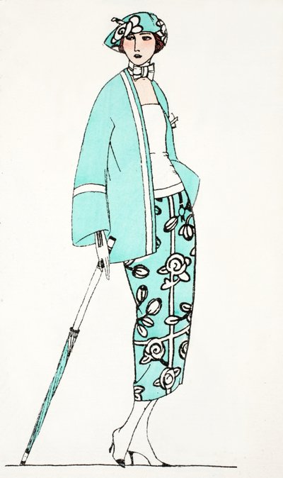 Design per un abito da giorno c.1919 da French School