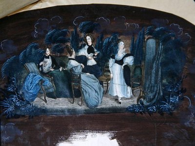 Progetto per la decorazione di un ventaglio raffigurante una festa del tè da French School