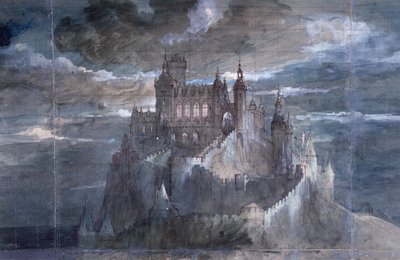 Progetto per il sipario per una rappresentazione di Amleto alla Comédie Française, 1884 da French School